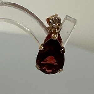 10k real solid Gold Garnet Gems Earrings